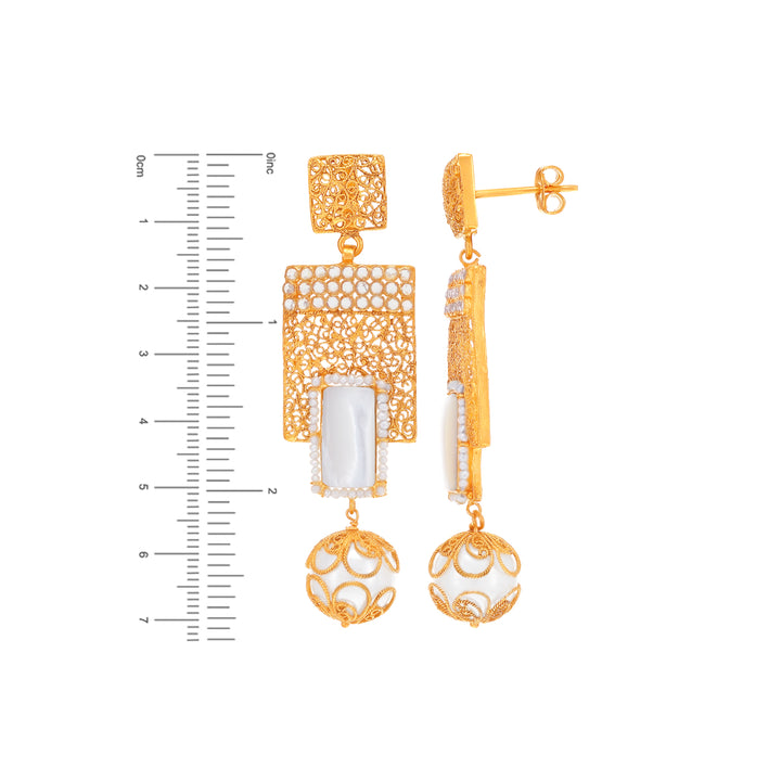 Exquisite Necklace Set With CZ & Pearl in 22K Gold