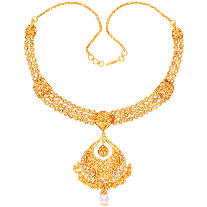 Antique Necklace With Gemstones in 22K Gold