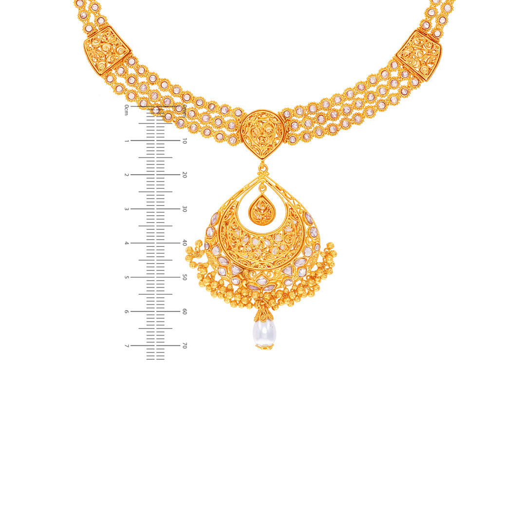 Antique Necklace With Gemstones in 22K Gold