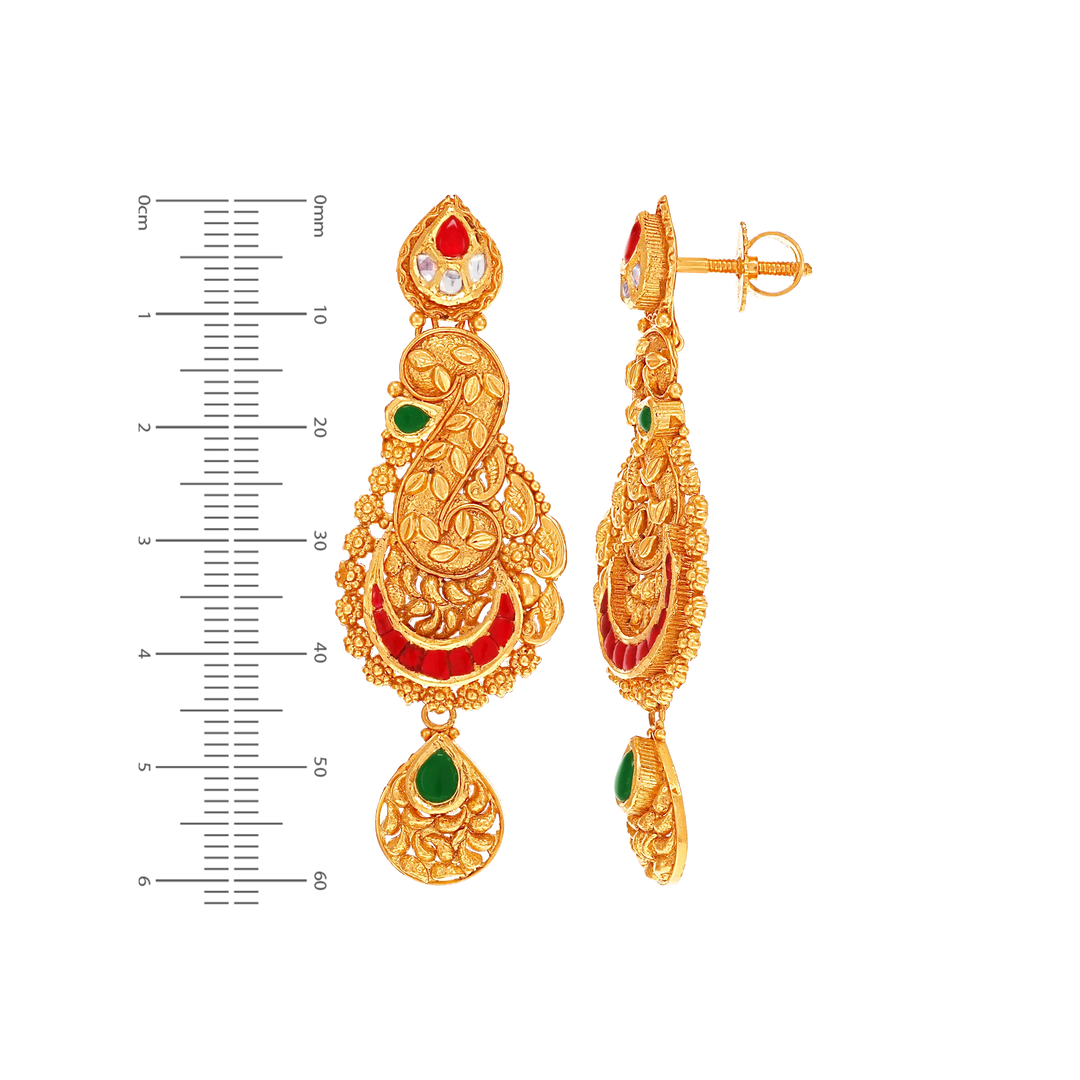 Magnificent Antique Patta Haaram With Kundan & Gemstones in 22K Gold