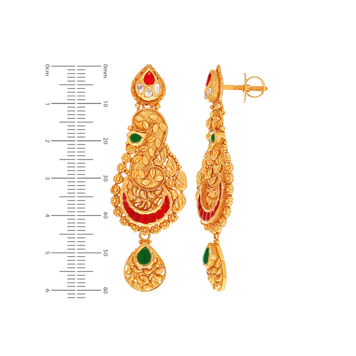 Magnificent Antique Patta Haaram With Kundan & Gemstones in 22K Gold