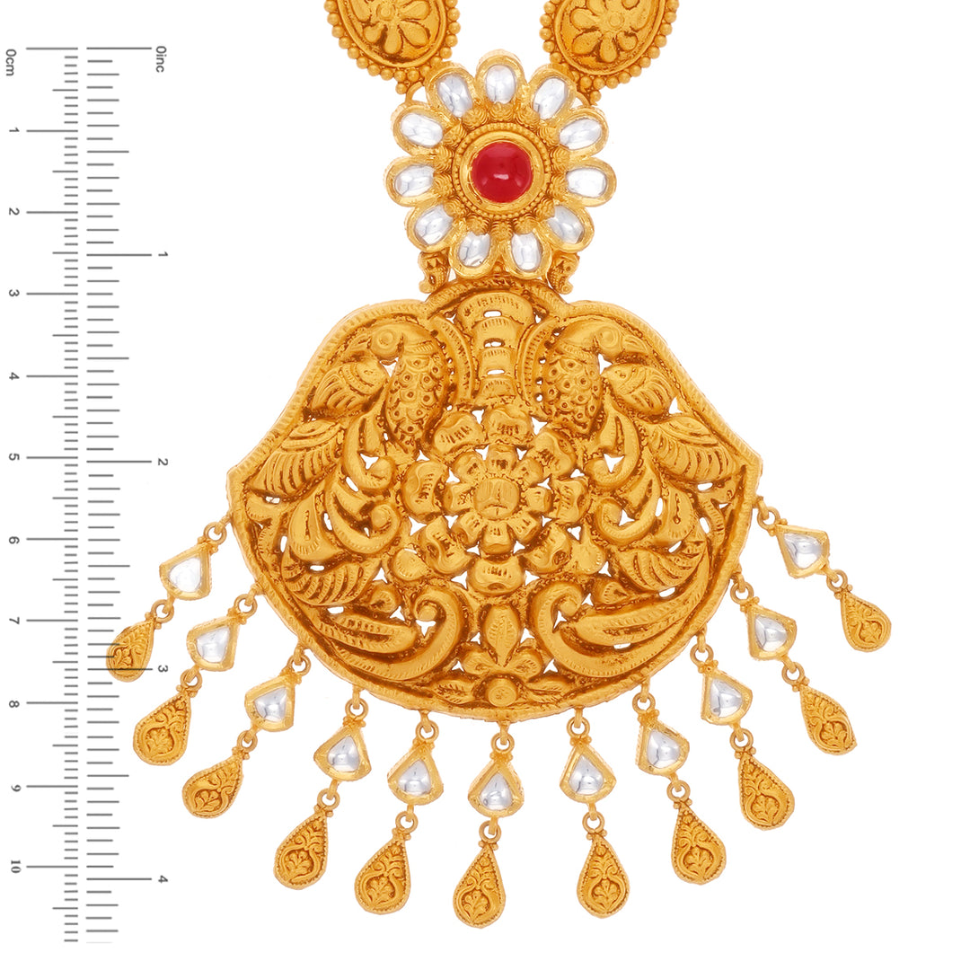 Magnificent Antique Patta Haaram With Kundan & Ruby in 22K Gold