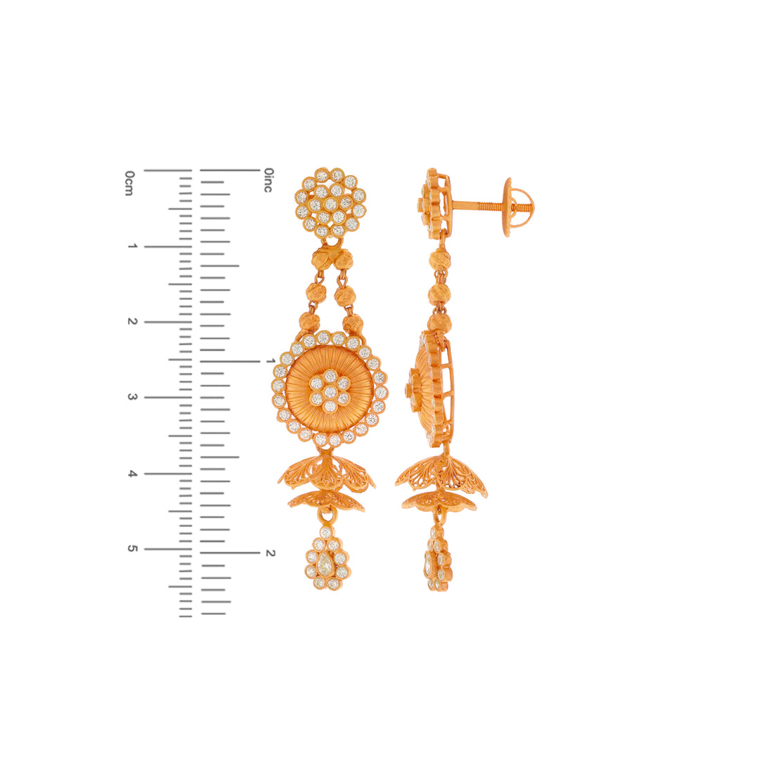 Delightful Antique Patta Haaram with White Polki in 22K Rose Gold