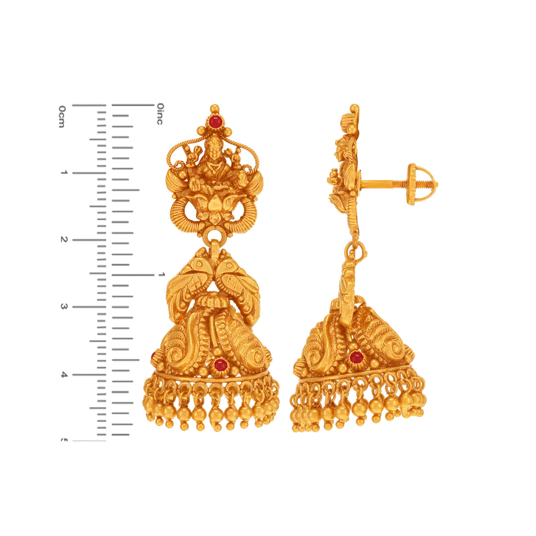 Sophisticated Antique Laxmi Choker Set With Gemstones in 22K Gold