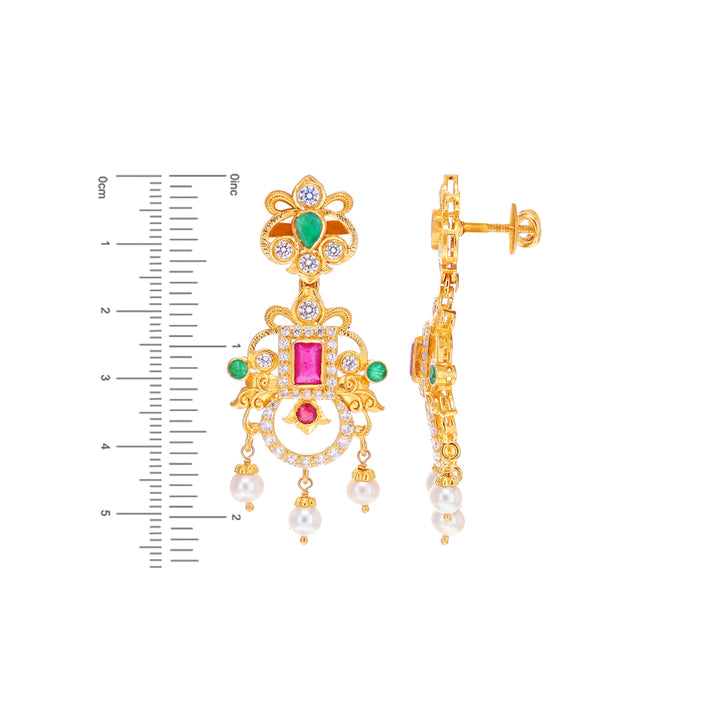 Magnificent Antique Necklace Set With Gemstones in 22K Gold