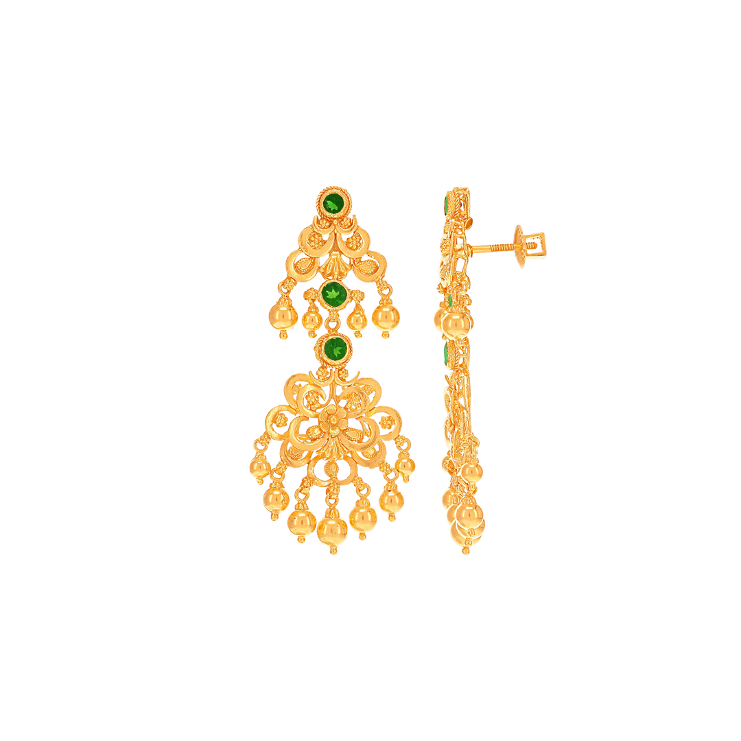 Intriguing Antique Necklace With Gemstones in 22K Gold