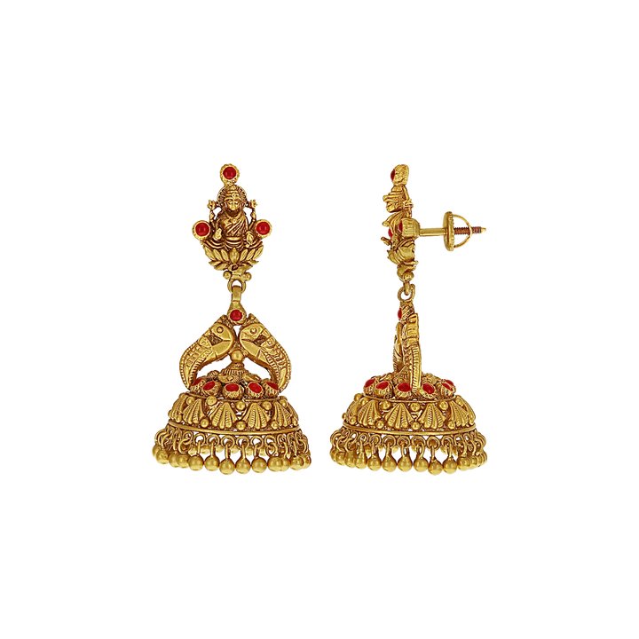 Elegant Antique Laxmi Choker Set with Gemstones in 22K Gold