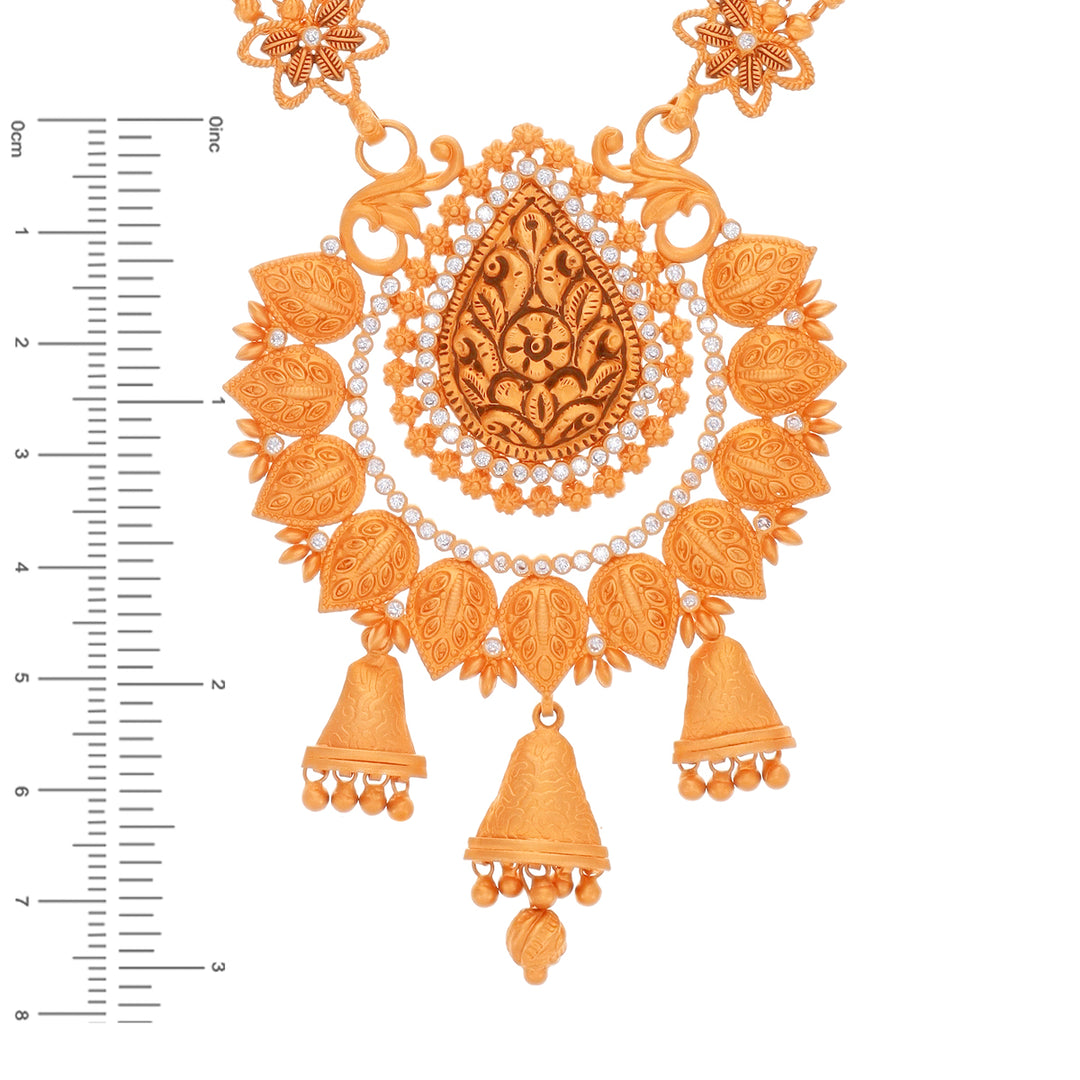 Enchanting Antique Paata Haaram With White Polki in 22K Rose Gold