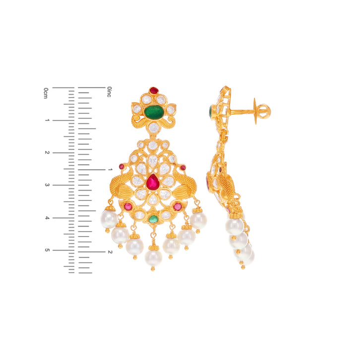 Magnificent Antique Laxmi Patta Haaram With Gemstones in 22K Gold