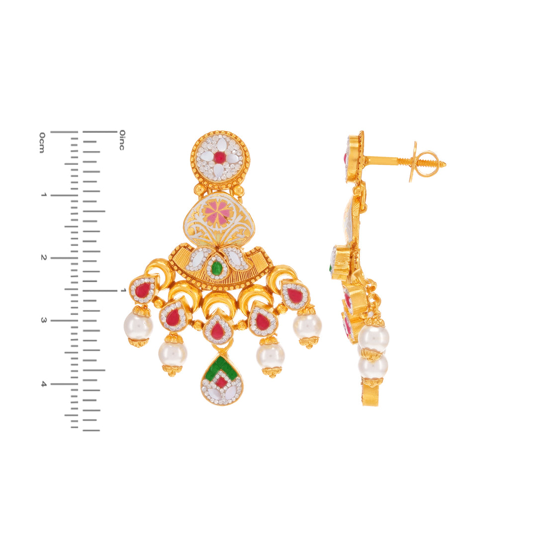 Precious Antique Paata Haaram With Kundan & Gemstones in 22K Gold