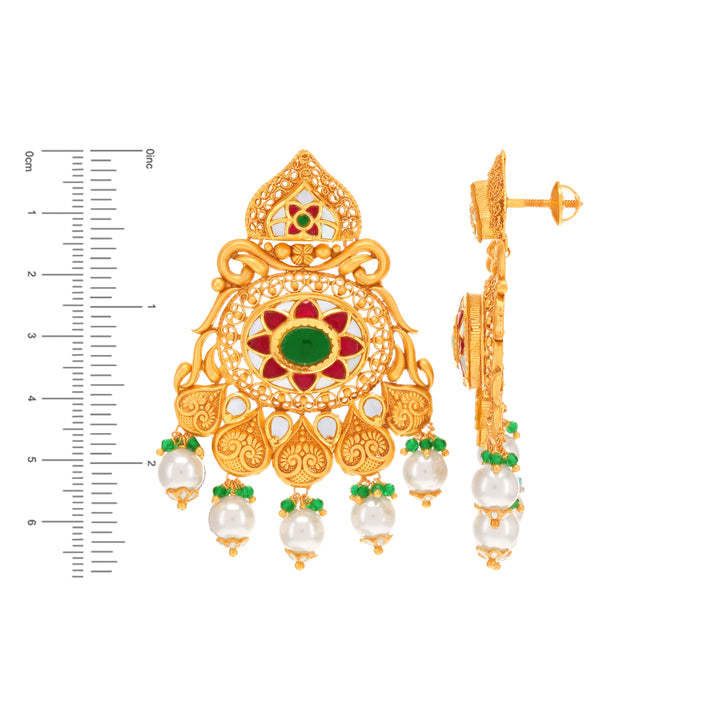 Enchanting Antique Paata Haaram With Kundan & Gemstones in 22K Gold