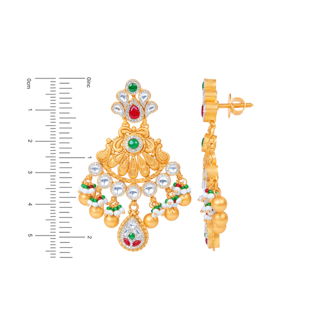 Lovely Antique Paata Haaram With Kundan & Gemstones in 22K Gold