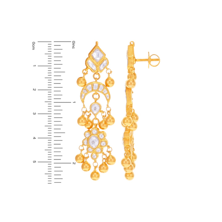 Subtle Antique Necklace Set With Kundan in 22K Gold