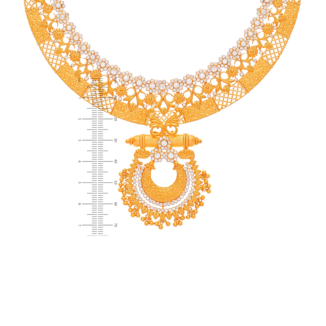 Delightful Antique Necklace Set With Gemstones in 22K Rose Gold