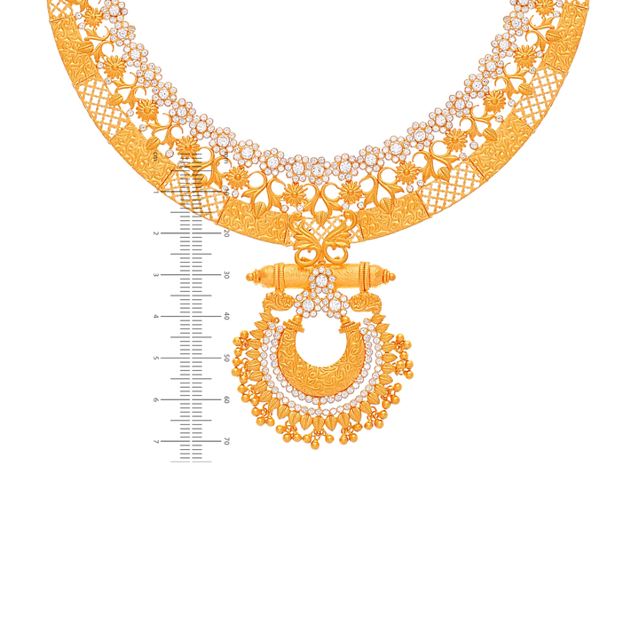 Delightful Antique Necklace Set With Gemstones in 22K Rose Gold