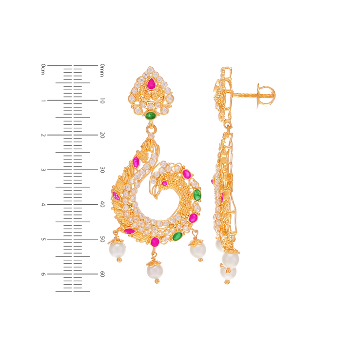 Detailed Antique Patta Haaram With Gemstones in 22K Gold