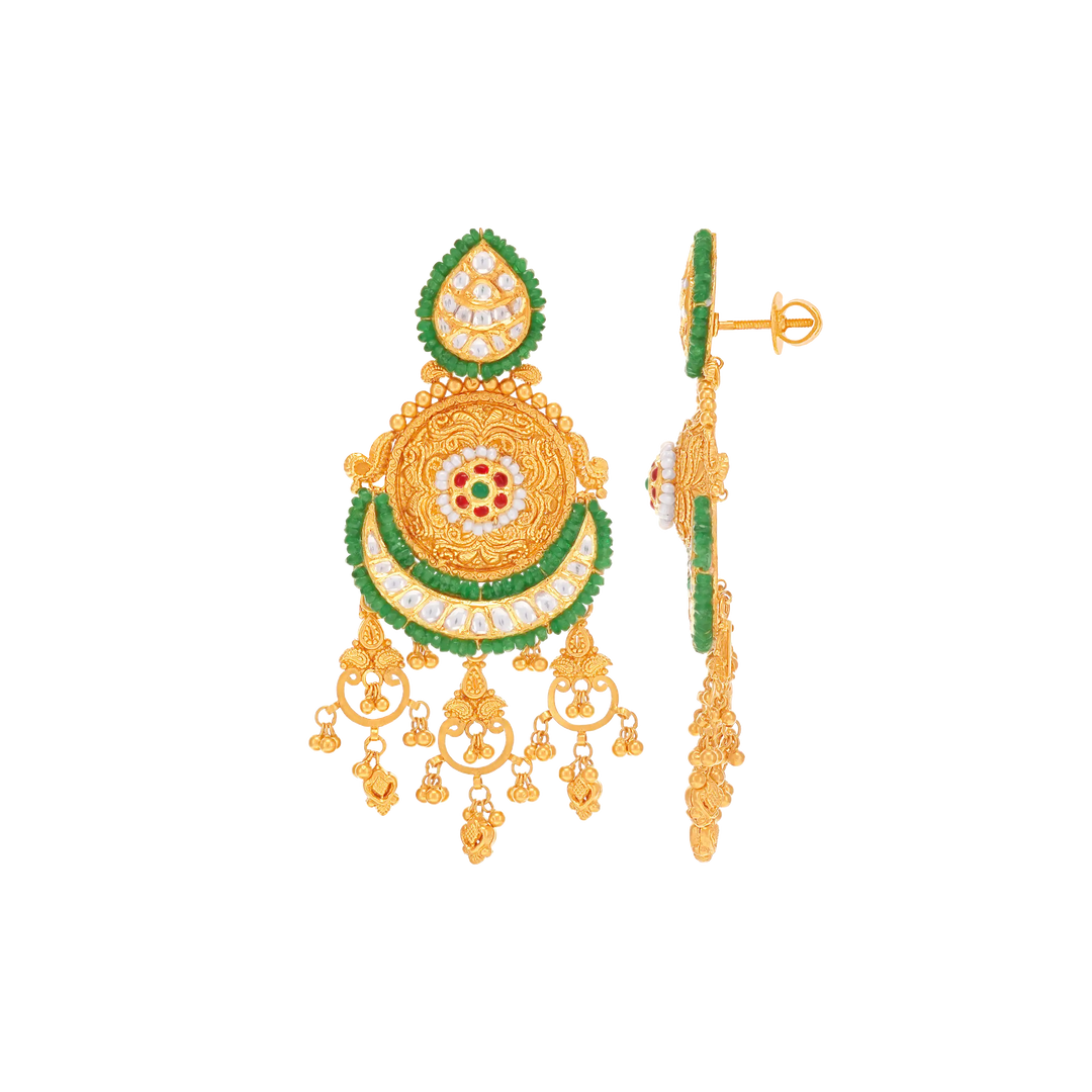 Magnificent Antique Patta Haaram With Kundan & Gemstones in 22K Gold