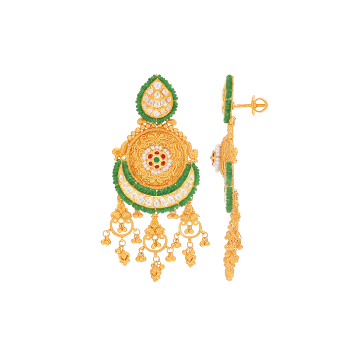 Magnificent Antique Patta Haaram With Kundan & Gemstones in 22K Gold