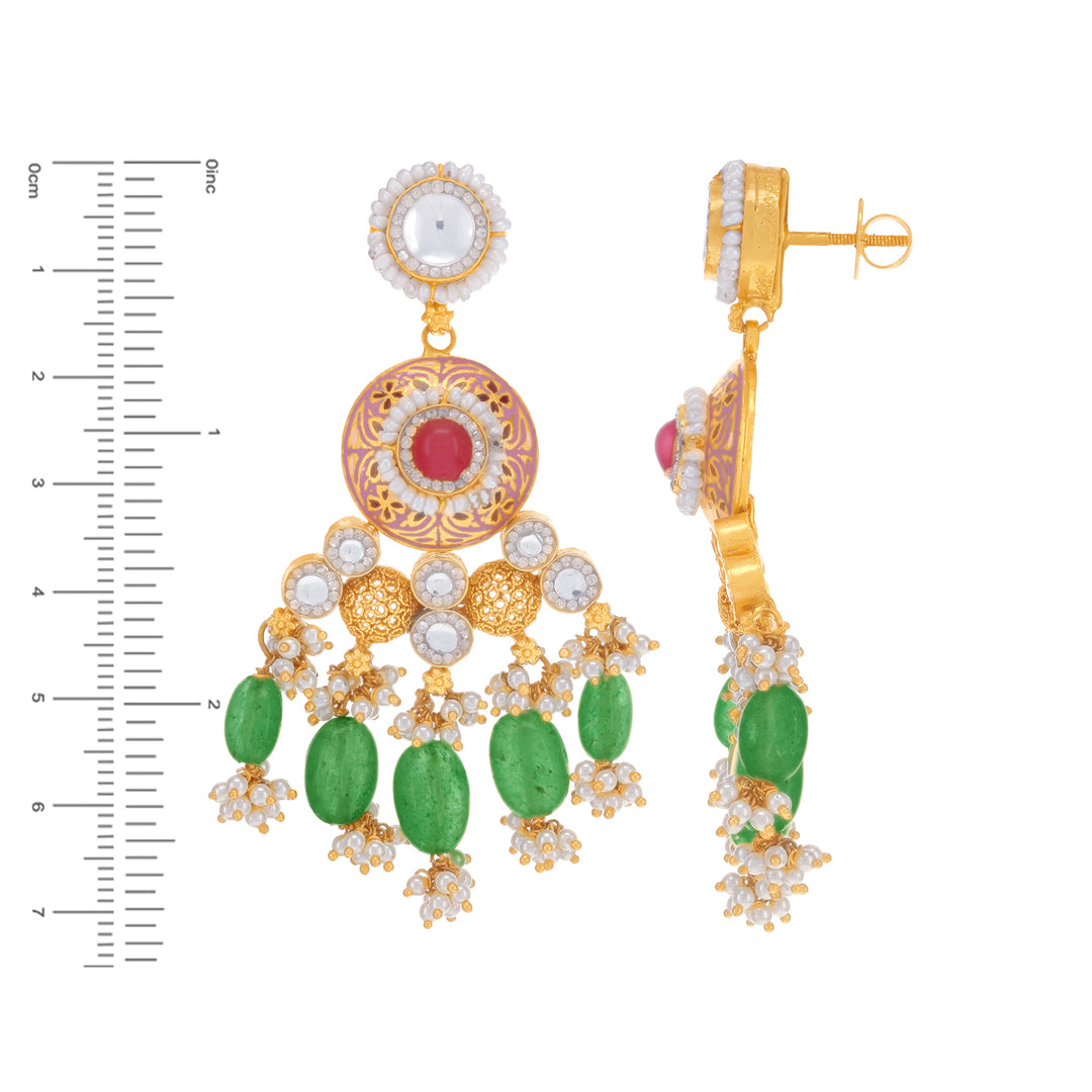 Enchanting Minakari Patta Haarm With Kundan & Gemstones in 22K Gold