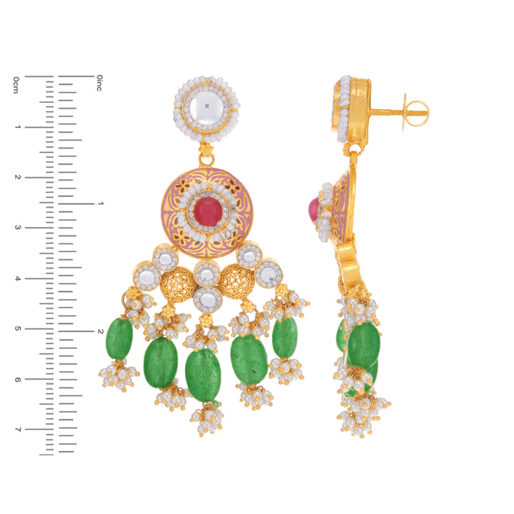 Enchanting Minakari Patta Haarm With Kundan & Gemstones in 22K Gold