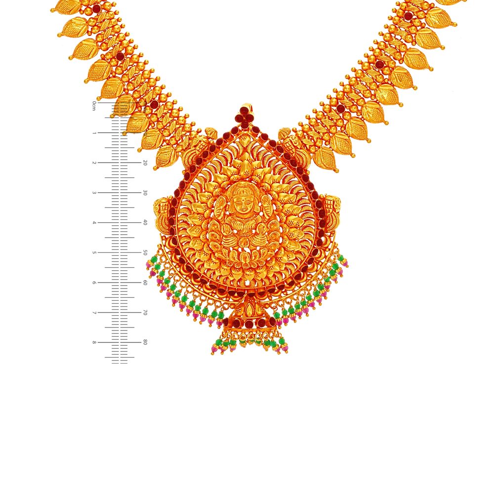 Precious Antique Laxmi Patta Haarm With Gemstones in 22K Gold