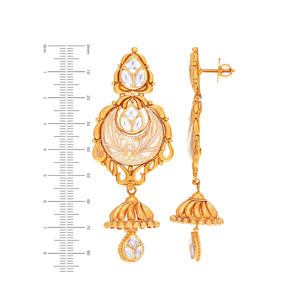 Artistic Antique Minakari Paata Haaram with Kundan & Gemstones in 22K Gold