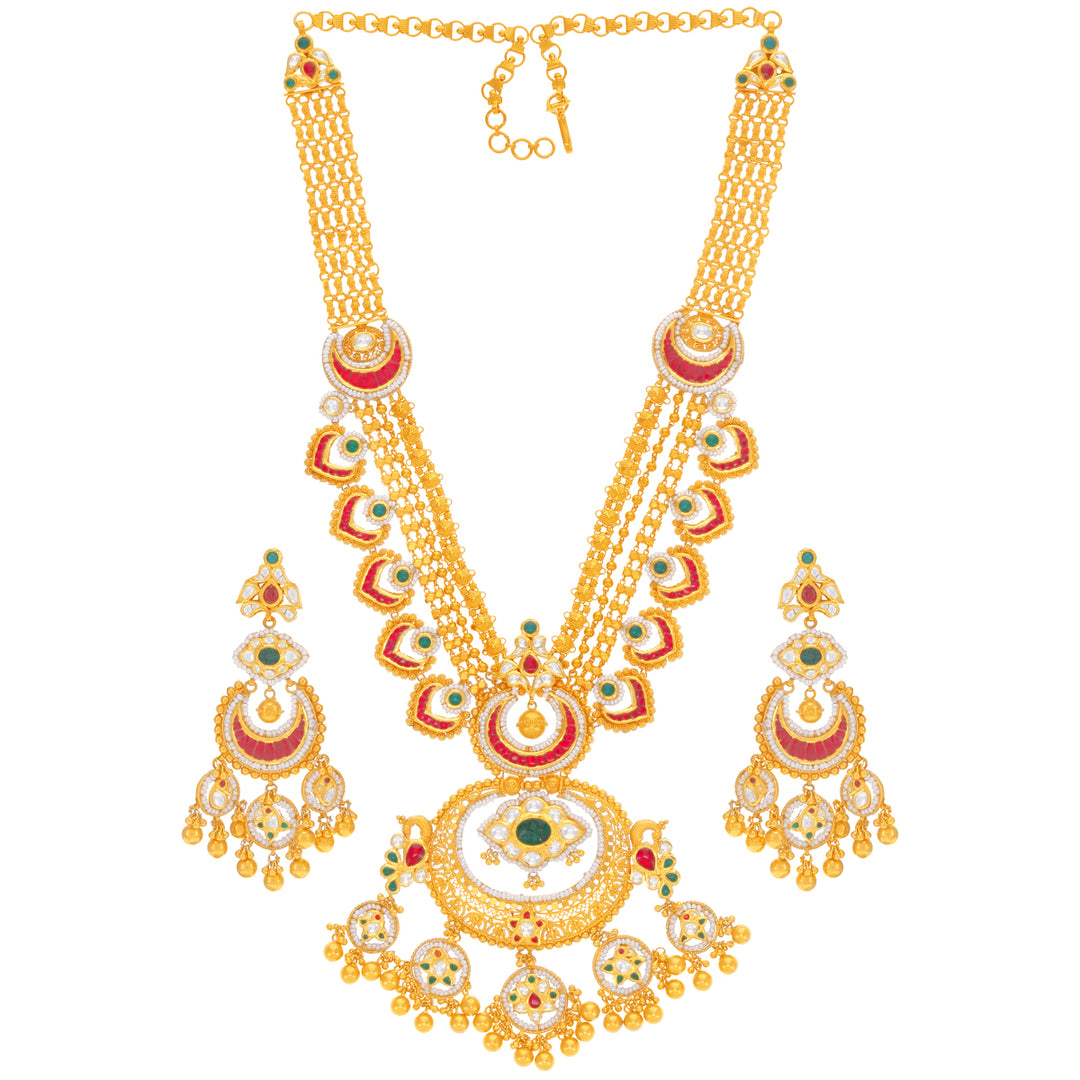 Artistic Patta Haaram With Kundan in 22K Gold