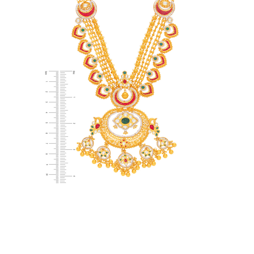 Artistic Patta Haaram With Kundan in 22K Gold
