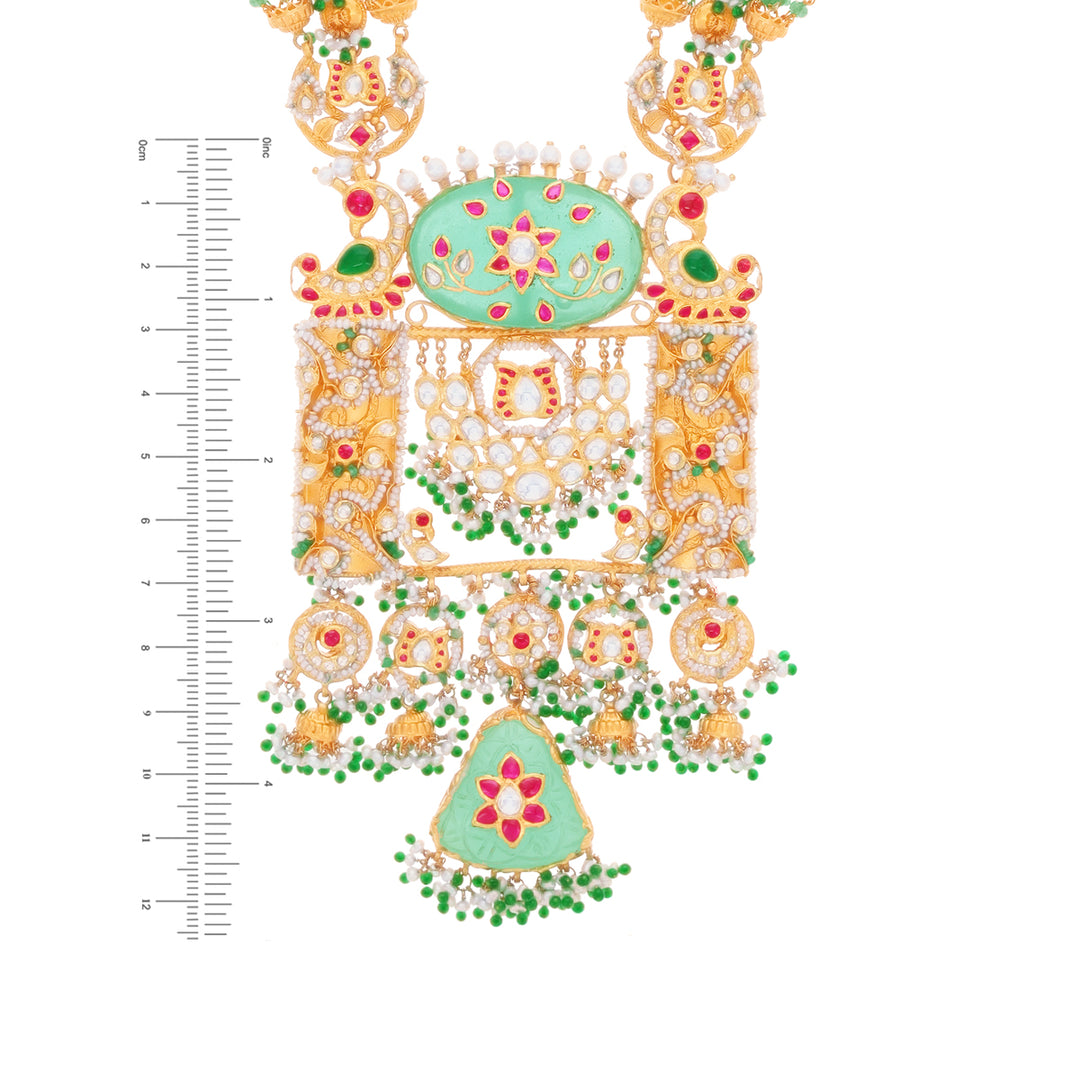 Graceful Antique Paata Haaram With Kundan & Gemstones in 22K Gold