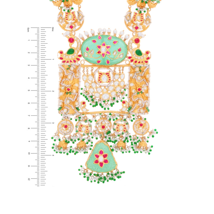 Graceful Antique Paata Haaram With Kundan & Gemstones in 22K Gold