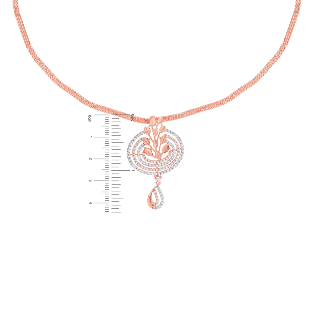 Alluring Necklace Set With CZ in 18K Rose Gold