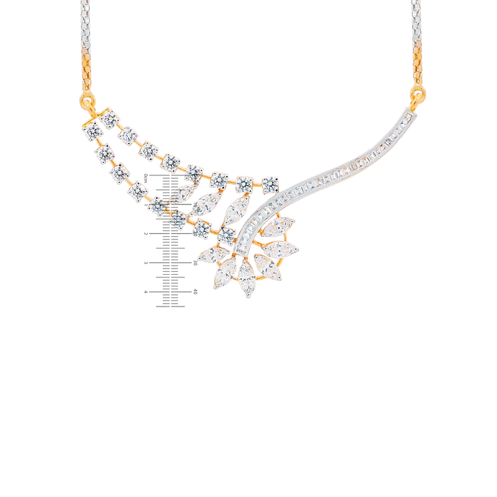 Enchanting Two tone Necklace Set With Gemstones in 18K Gold