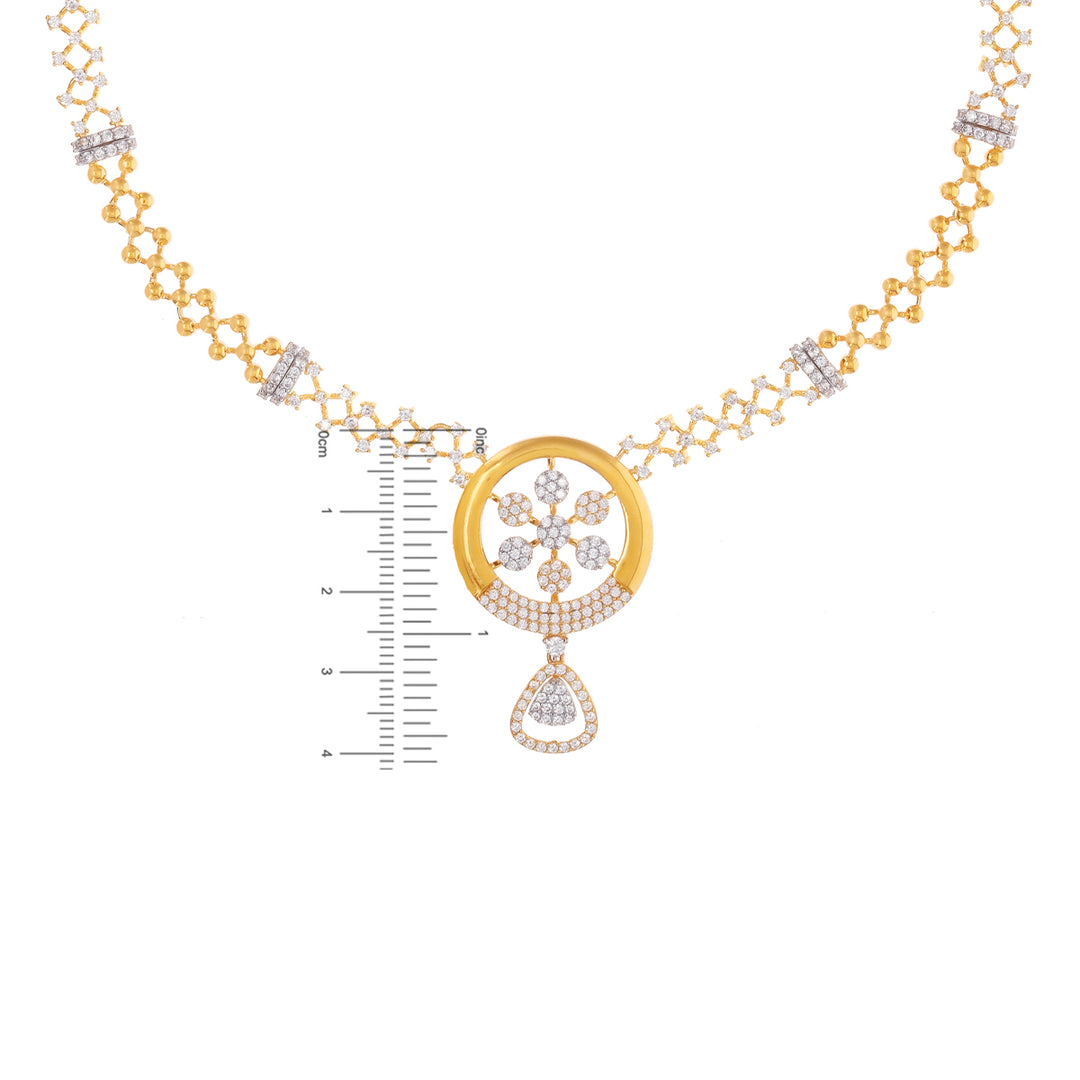 Attractive Necklace Set With CZ in 22K Gold