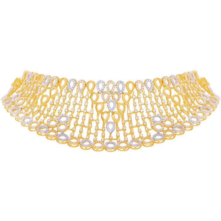 Intriguing Two tone Choker Set STN in 22K Gold