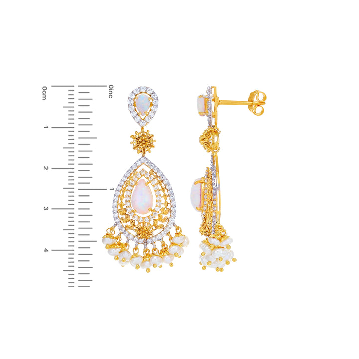 Precious Necklace set With Opal & Gemstones in 22K Gold