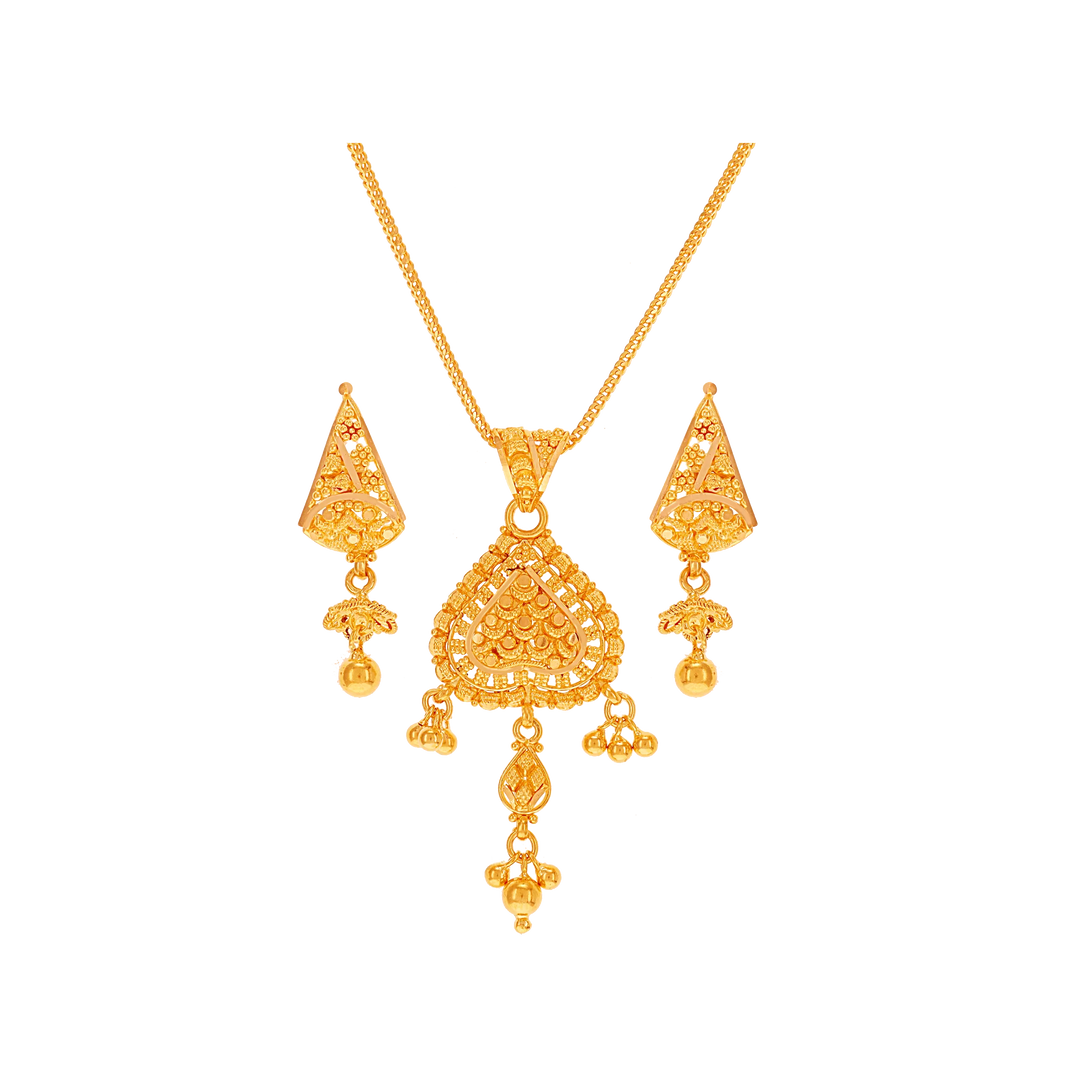 Endearing Pendant Set in 22K Gold