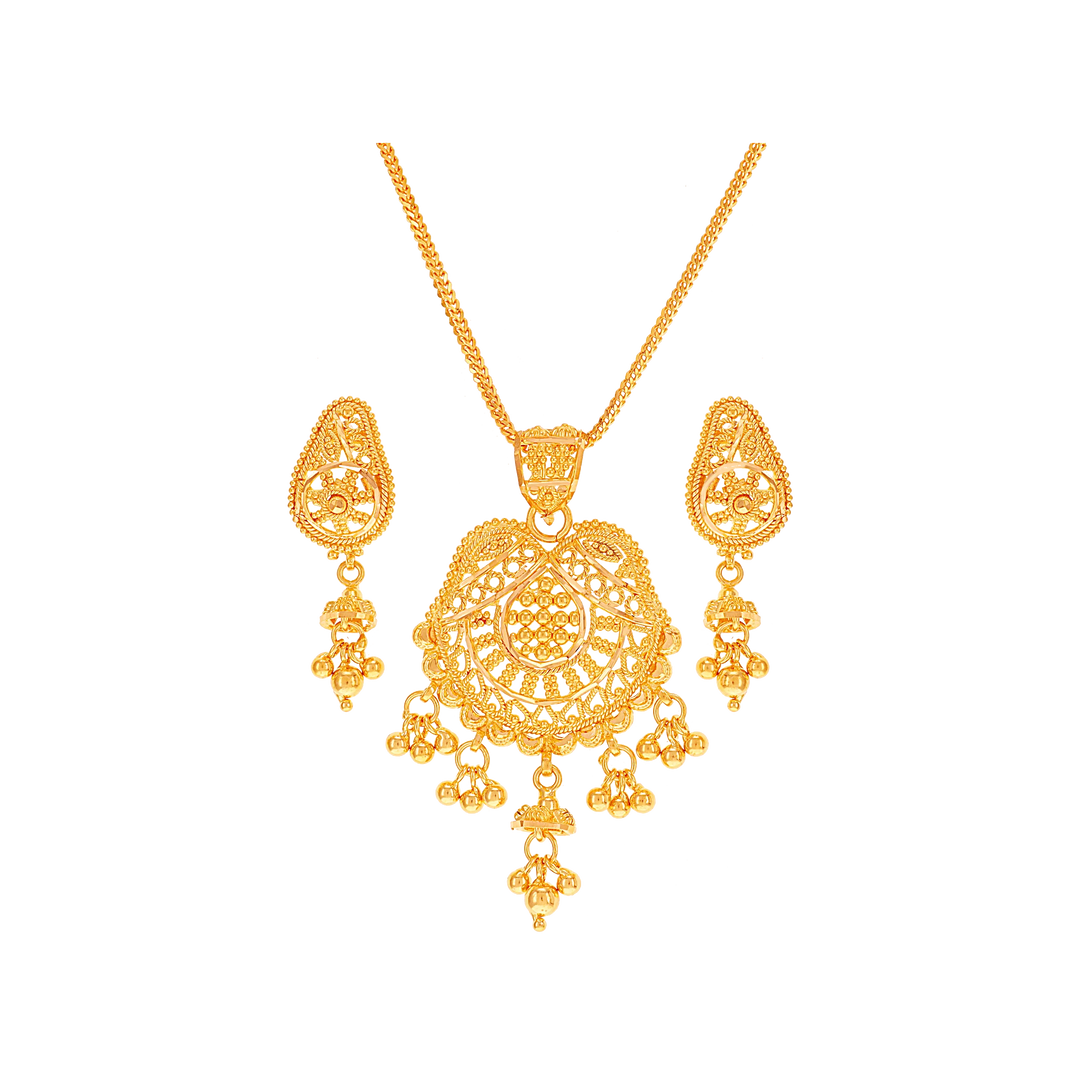 Enchanting Pendant Set in 22K Gold