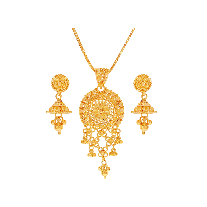 Charming Pendant Set in 22K Gold