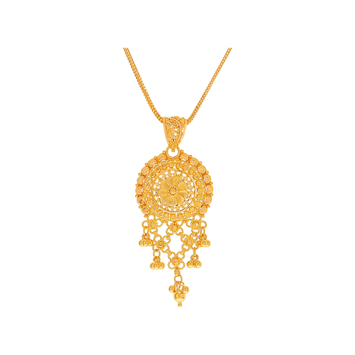 Charming Pendant Set in 22K Gold