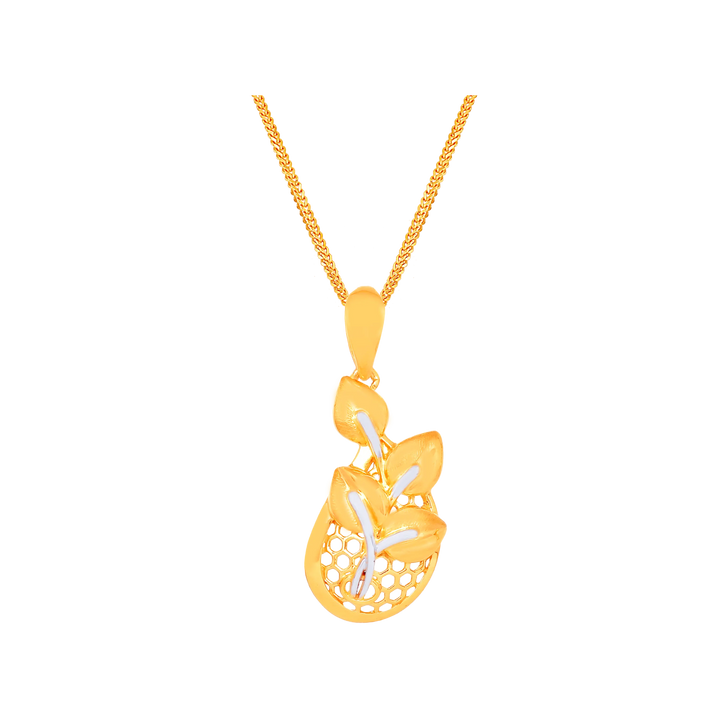 Enchanting Two tone Pendant Set in 22K Gold
