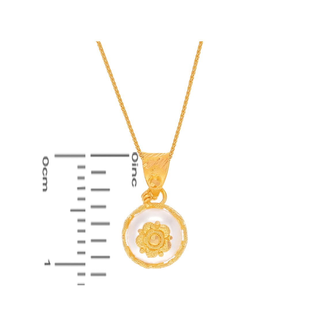 Captivating Pendant Set With Pearl in 22K Gold