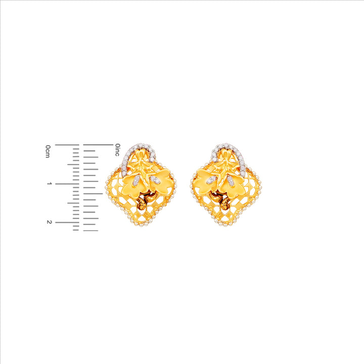 Brilliant Two tone Pendant Set  With CZ in 22K Gold