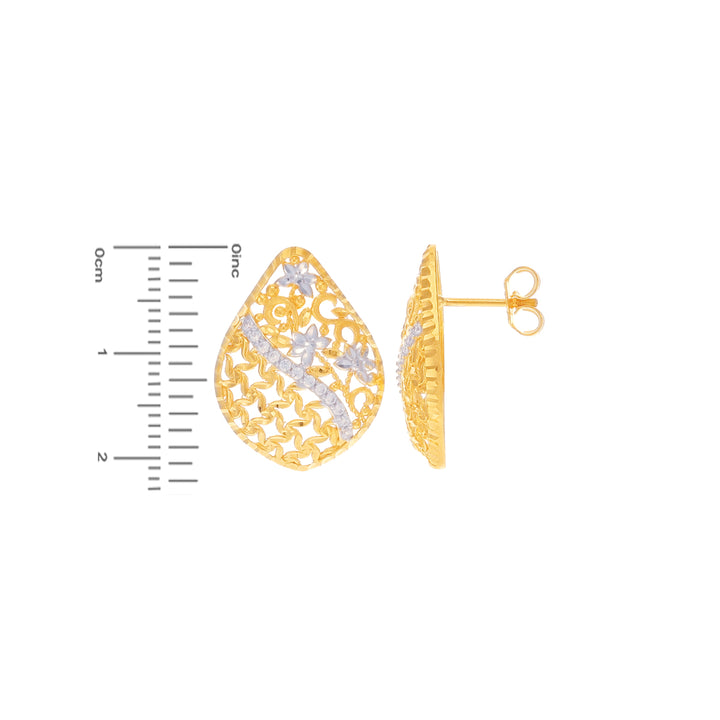 Opulent Two tone Pendant Set With CZ in 22K Gold