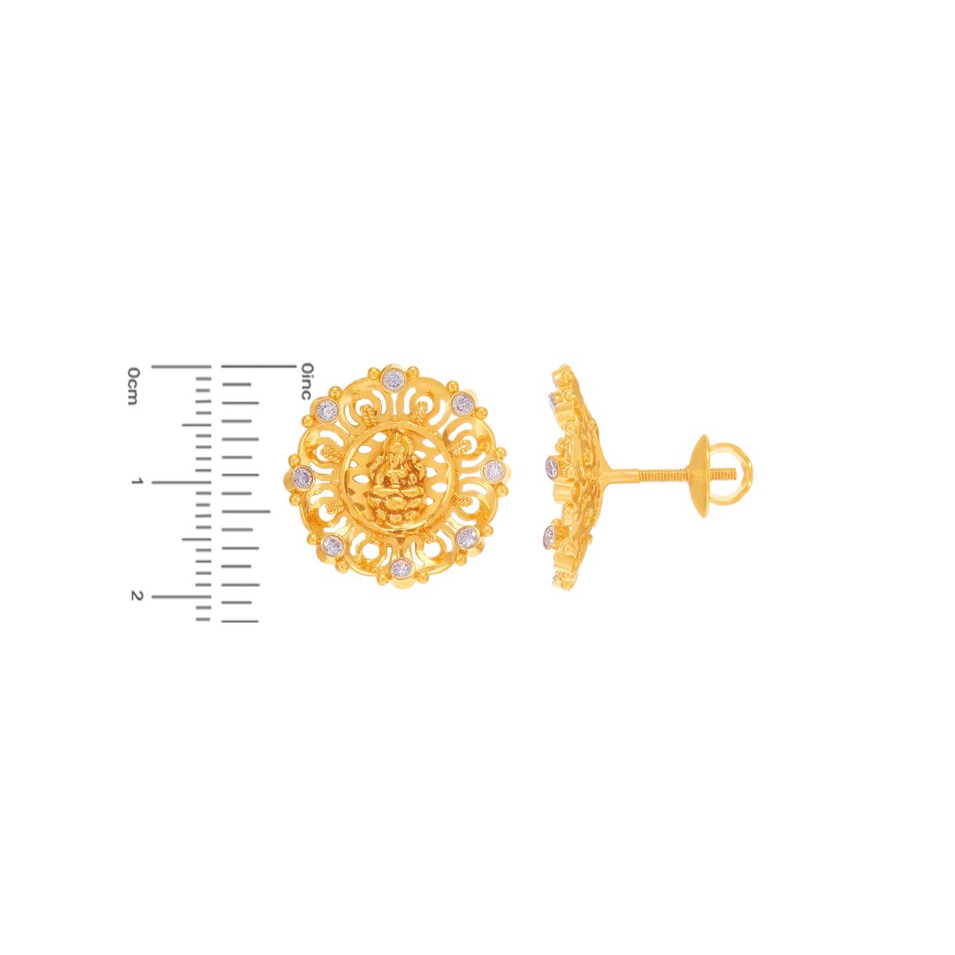 Precious Laxmi Pendant Set With Gemstones in 22K Gold