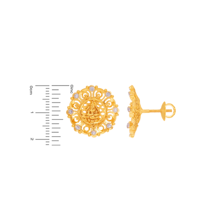 Precious Laxmi Pendant Set With Gemstones in 22K Gold