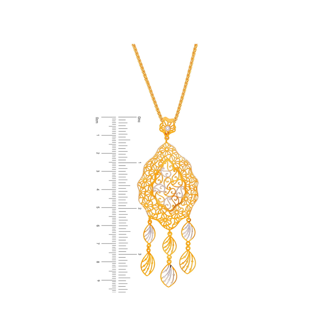 Fascinating Two tone Pendant Set in 22K Gold