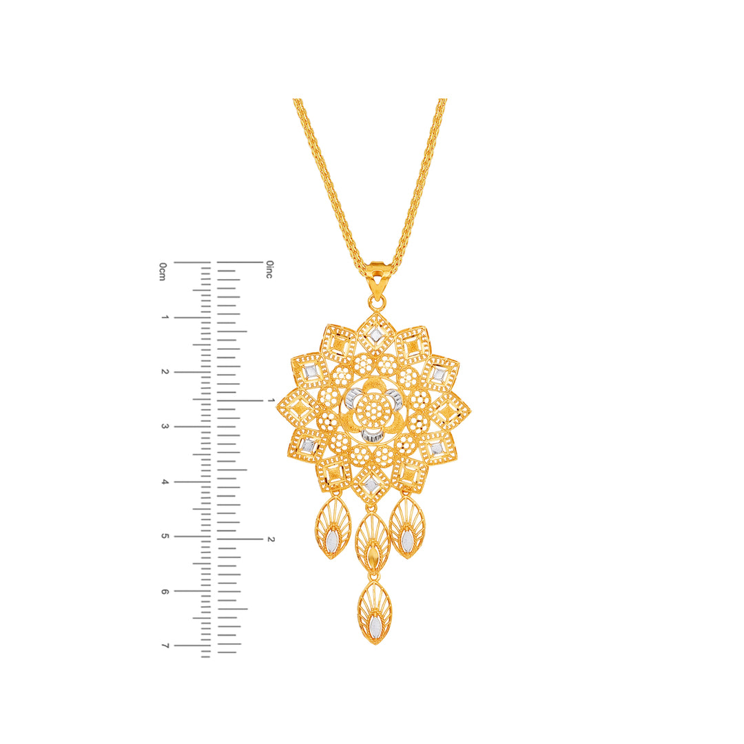Mesmerizing Two tone Pendant Set in 22K Gold