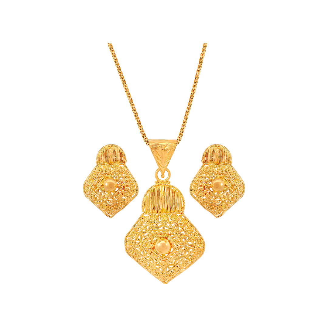 Enchanting Pendant Set in 22K Gold