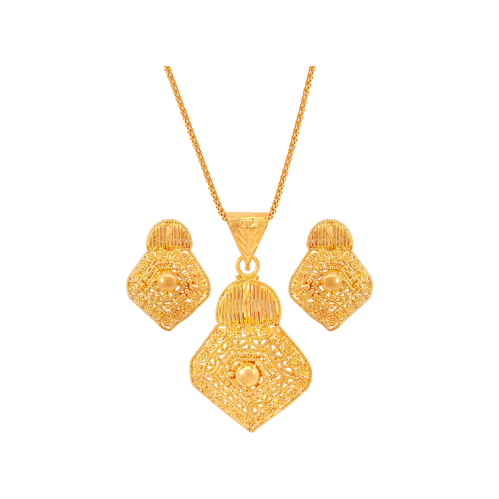 Enchanting Pendant Set in 22K Gold