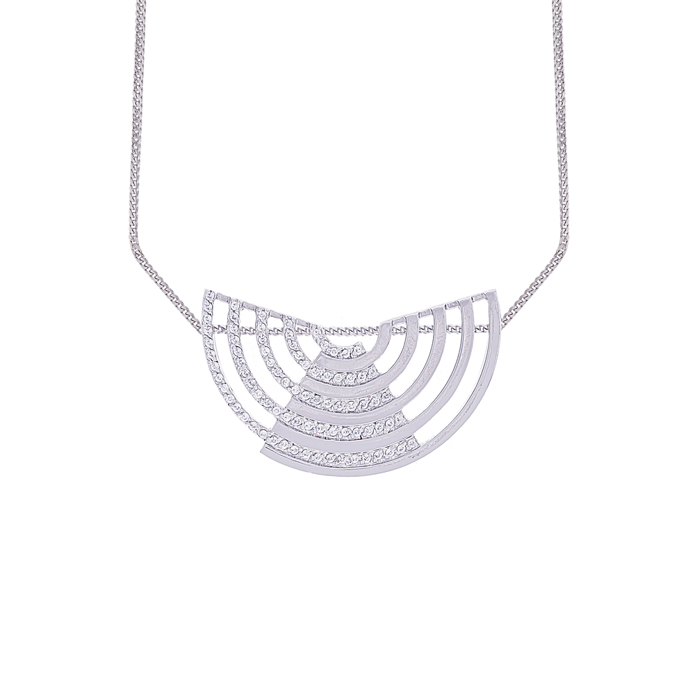 Mesmerizing Pendant Set With CZ in 18K White Gold